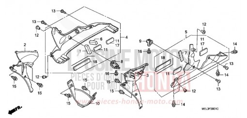 CAPOT INFERIEUR (CBR1000RR6/7) CBR1000RR7 de 2007